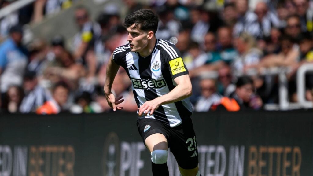 Tino Livramento in action for Newcastle United
