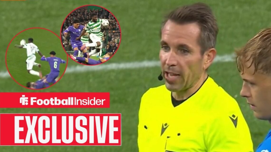 Tobias Stieler and Kelechi Iheanacho handball