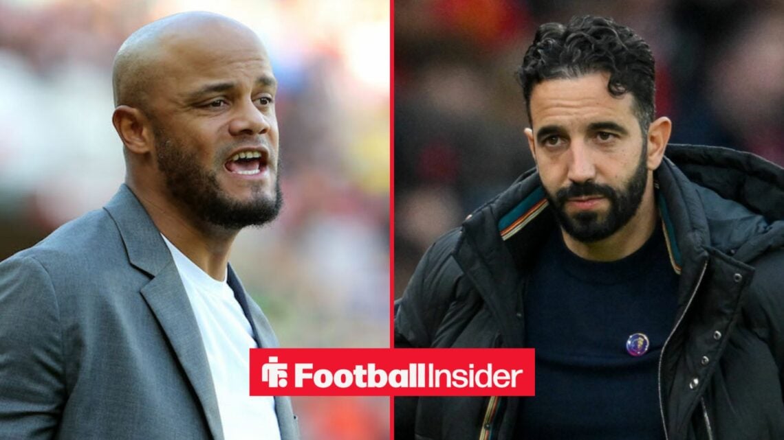 Vincent Kompany and Ruben Amorim on the touchlines