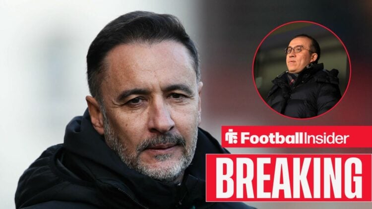 Vitor Pereira on the sidelines, with Jeff Shi in a circular inset