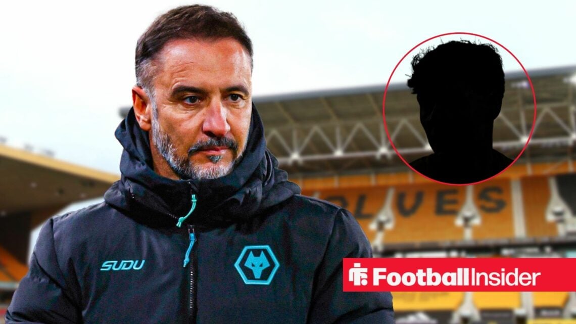 Vitor Pereira at Molineux, with a blanked out player in a circular inset