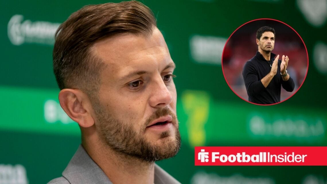 Jack Wilshere with an inset of Mikel Arteta clapping