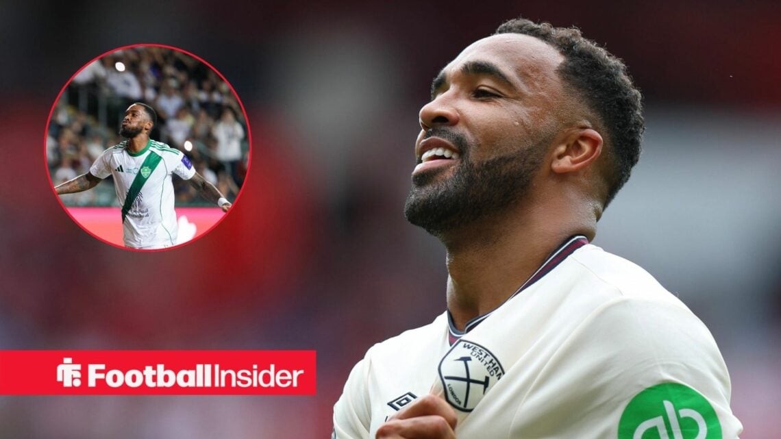 West Ham striker Callum Wilson with Ivan Toney inset