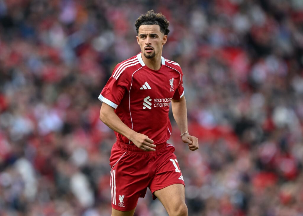 Curtis Jones in a Liverpool shirt