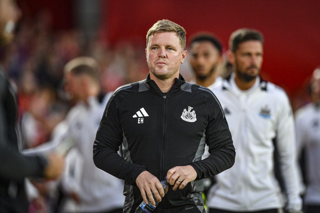 Eddie Howe looking slightly displeased.