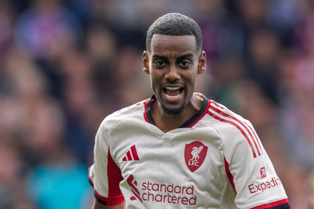 Alexander Isak shouting for Liverpool