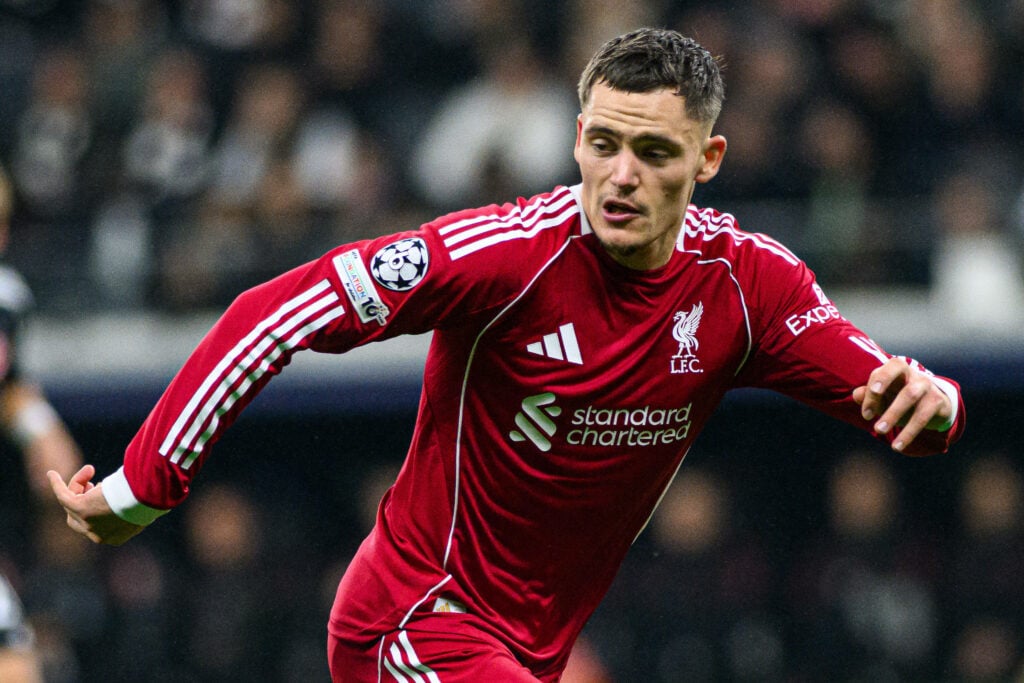 Florian Wirtz looking focused for Liverpool