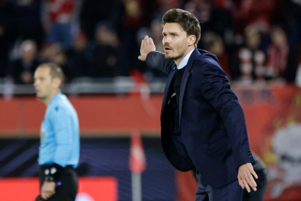 Rangers manager Danny Rohl on the sidelines against Brann in the Europa League