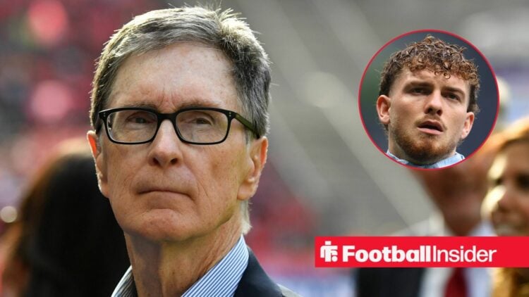 Liverpool owner John Henry with Aston Villa midfielder Harvey Elliott inset