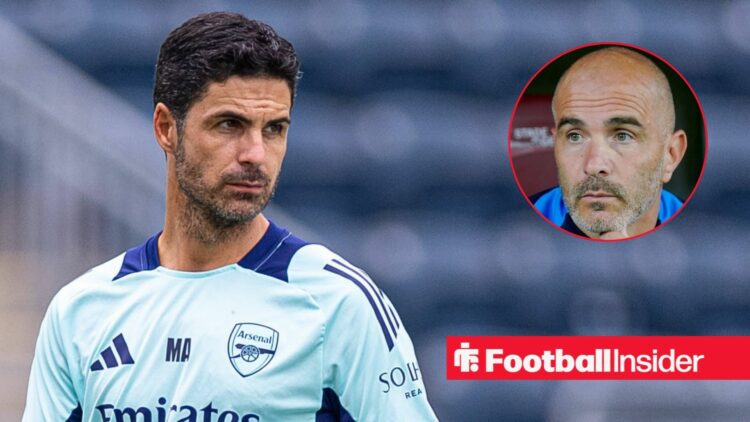 Arsenal manager Mikel Arteta with Chelsea manager Enzo Maresca inset