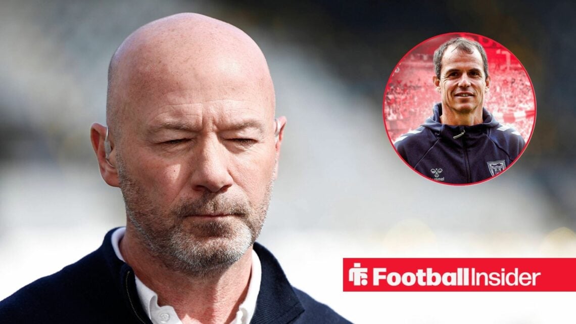 Alan Shearer, Regis Le Bris in a circular inset