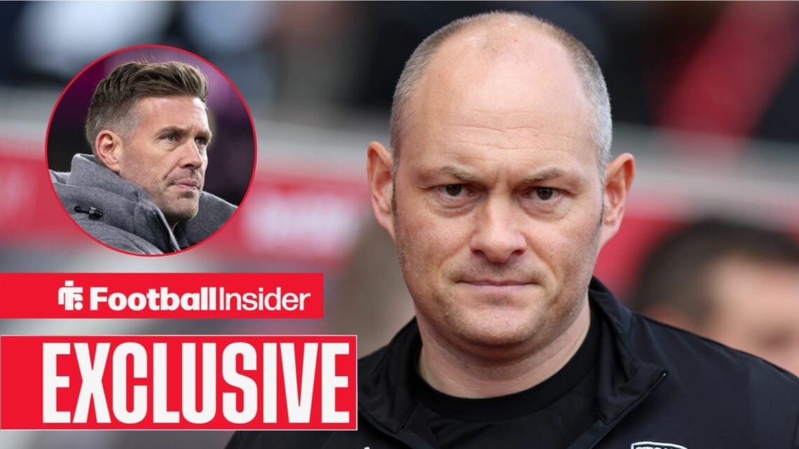 Alex Neil on the touchline, with Rob Edwards in a circular inset