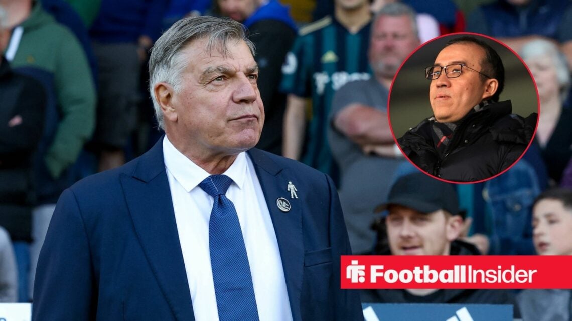 Sam Allardyce next to a circular inset of Jeff Shi.