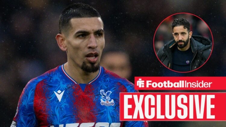 Daniel Munoz next to a circular inset of Ruben Amorim