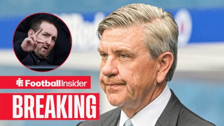 Andrew Cavenagh at Ibrox, with Kevin Thelwell in a circular inset