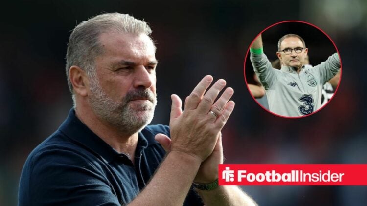 Ange Postecoglou applauding, with Martin O'Neill in a circular inset