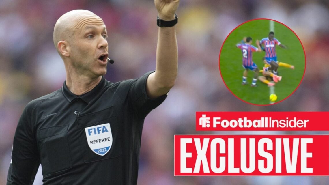 Anthony Taylor refereeing, Wolves vs Crystal Palace in a circular inset