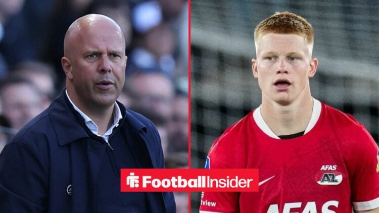 Arne Slot on the sidelines with Liverpool, with Kees Smit in action for AZ Alkmaar