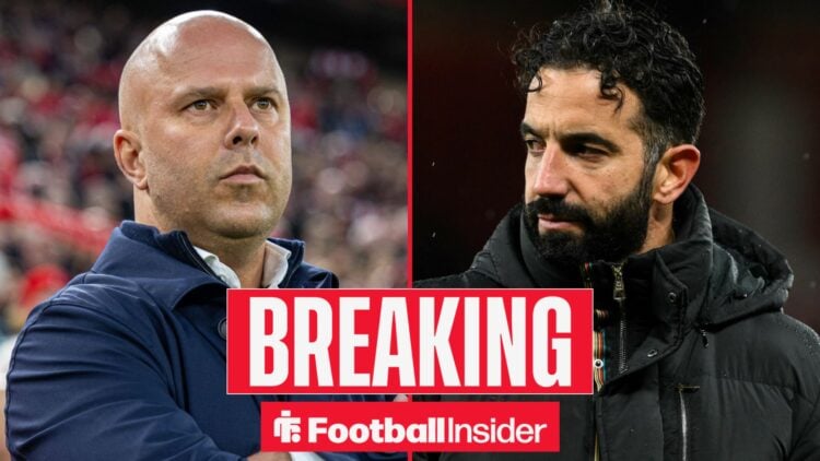 Arne Slot and Ruben Amorim side-by-side