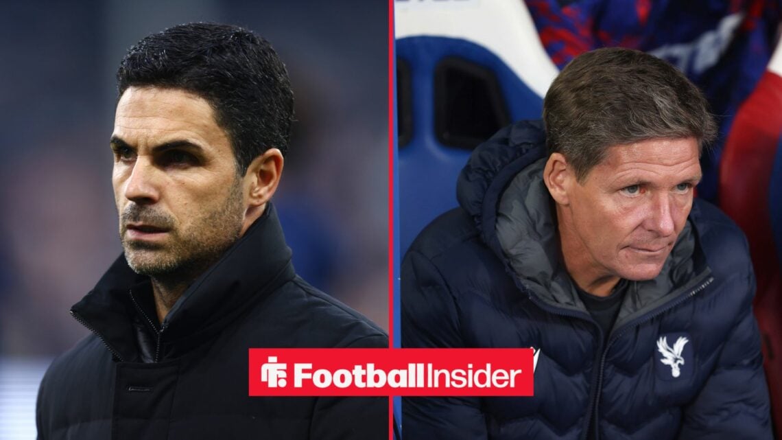 Split image of Mikel Arteta and Oliver Glasner