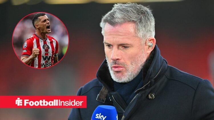 Jamie Carragher with Sunderland's Granit Xhaka inset