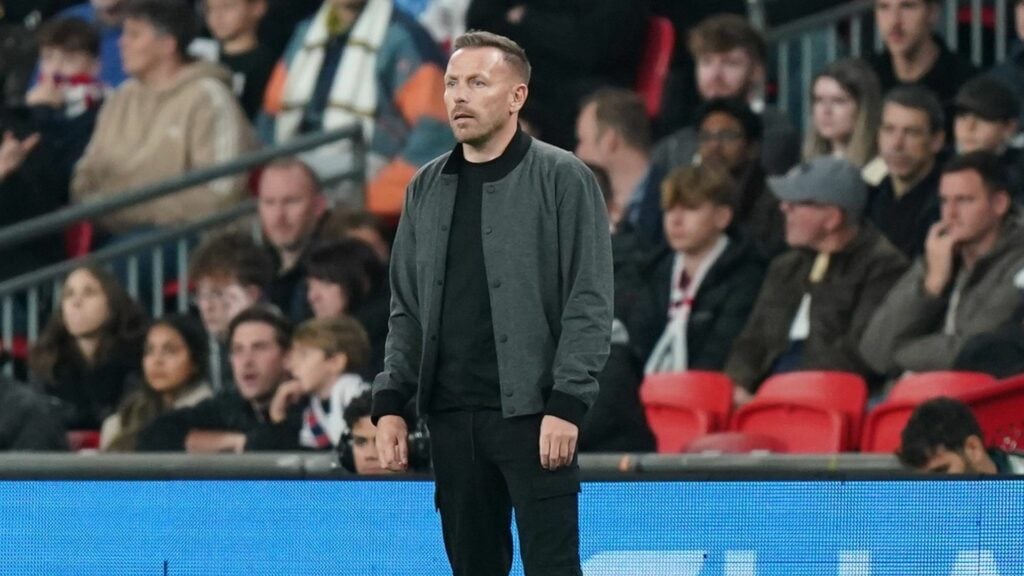 Craig Bellamy on the sidelines with Wales