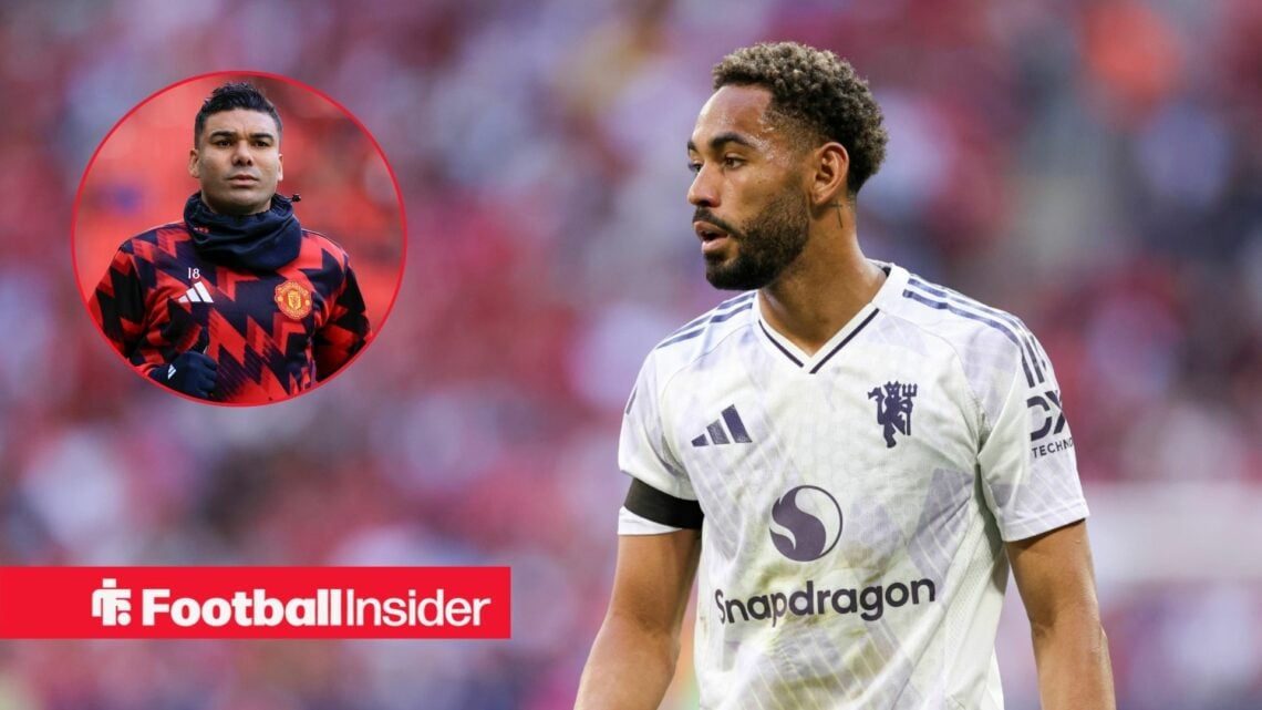 Man United star Matheus Cunha with Casemiro inset