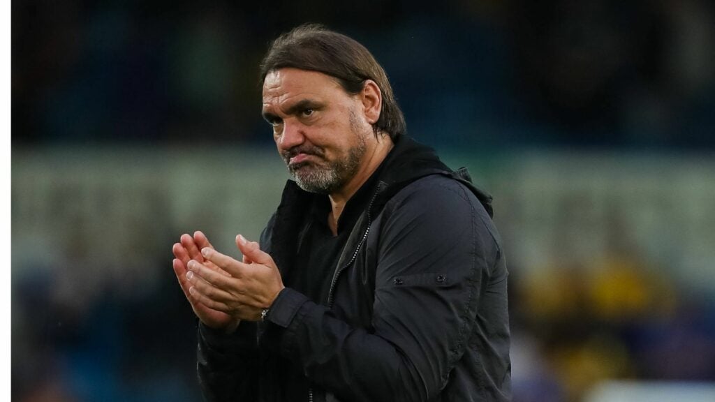 Leeds United manager Daniel Farke claps