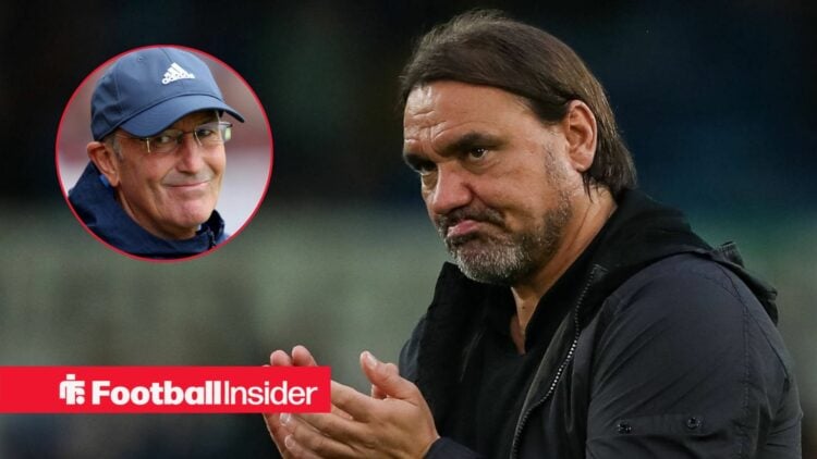 Daniel Farke clapping, Tony Pulis in a circular inset