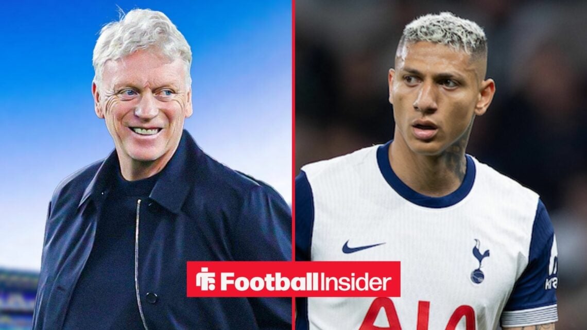 David Moyes smiling alongside Richarlison in a Tottenham shirt