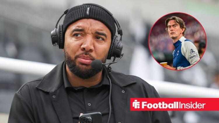 Troy Deeney with Tottenham boss Thomas Frank inset