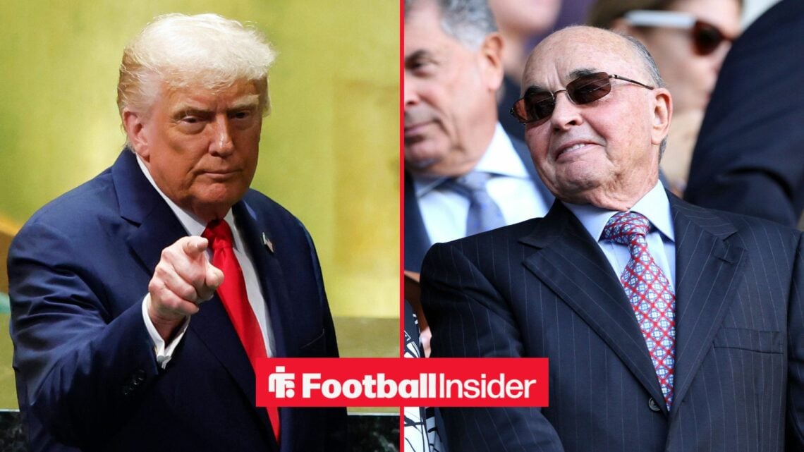 Donald Trump pointing alongside Joe Lewis smiling