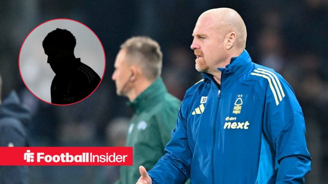 Nottingham Forest boss Sean Dyche with Morgan Gibbs-White blacked out inset