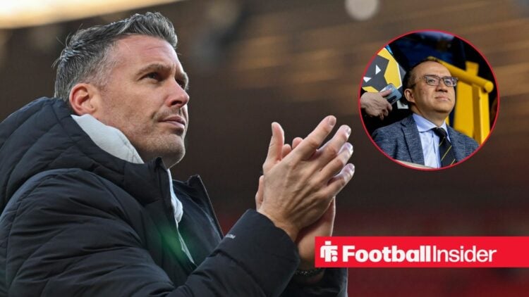 Rob Edwards clapping with Fosun inset