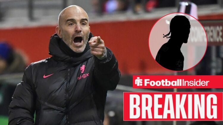 Enzo Maresca shouting, Joao Pedro's silhouette in a circular inset