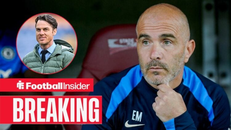 Enzo Maresca in the dugout, Scott Parker in a circular inset