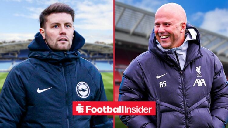 Fabian Hurzeler and Arne Slot on the sidelines at Brighton and Liverpool respectively