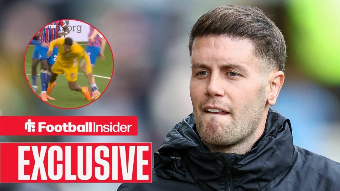 Fabian Hurzeler looking disappointed, Georginio Rutter diving in a circular inset