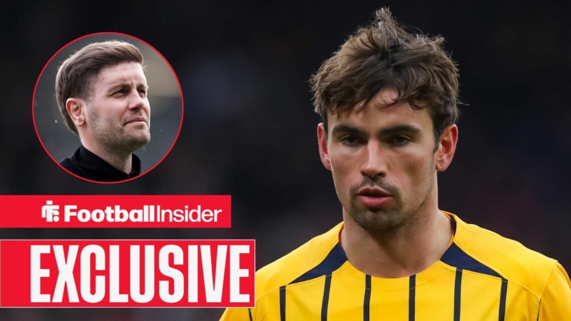 Fabian Hurzeler smiling on the left with Matt O'Riley focused on the right for Brighton