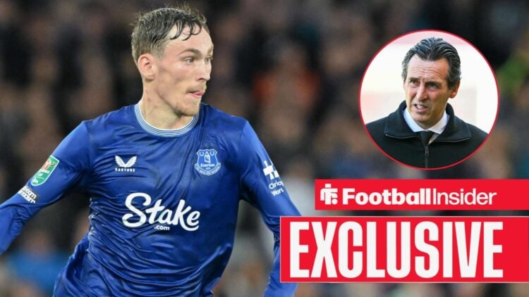 James Garner next to a circular inset of Unai Emery