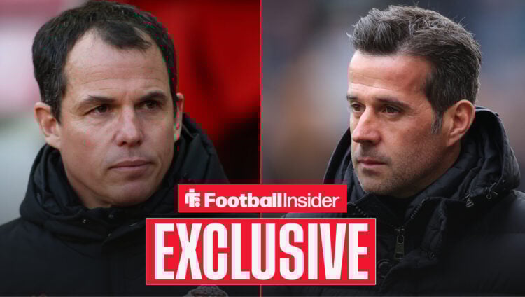 Marco Silva and Regis Le Bris straight-faced in 50/50 split image
