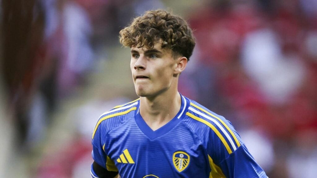 Harry Gray in action for Leeds United