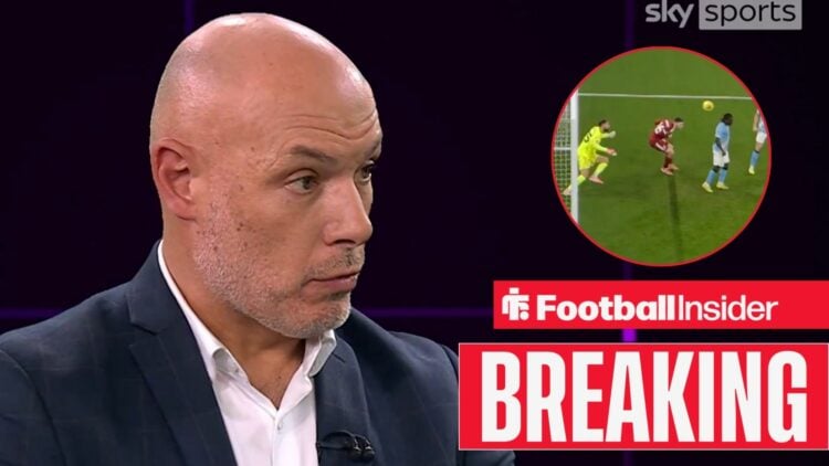 Howard Webb speaking, Virgil van Dijk's offside goal in a circular inset