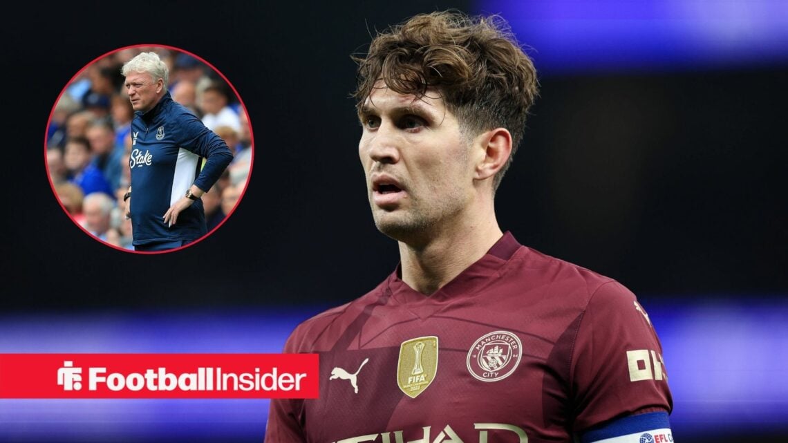 Man City's John Stones with David Moyes inset