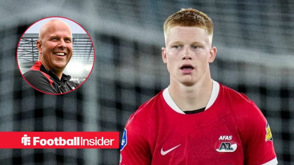 Kees Smit in action for AZ Alkmaar, with Arne Slot in a circular inset