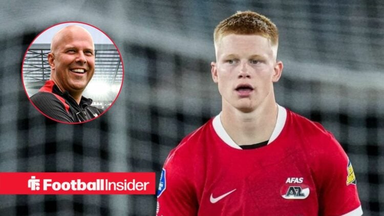 Kees Smit in action for AZ Alkmaar, with Arne Slot in a circular inset