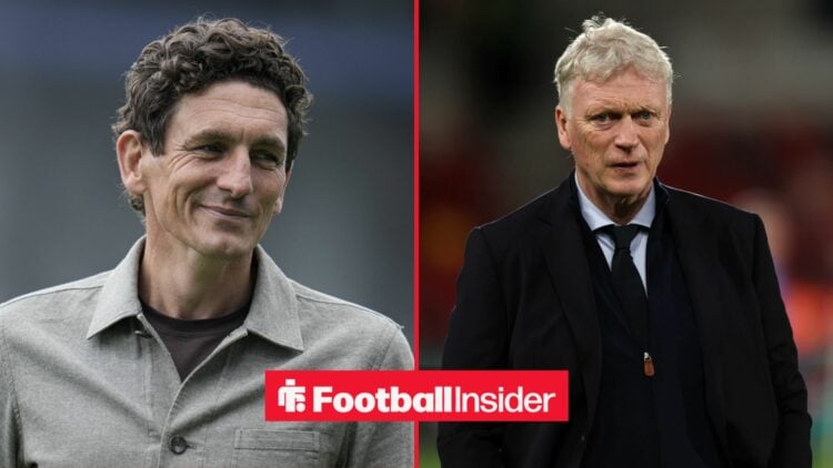 Brentford manager Keith Andrews alongside Everton boss David Moyes