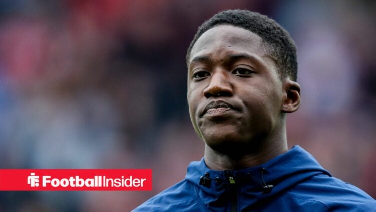 Kobbie Mainoo in a Man United jacket