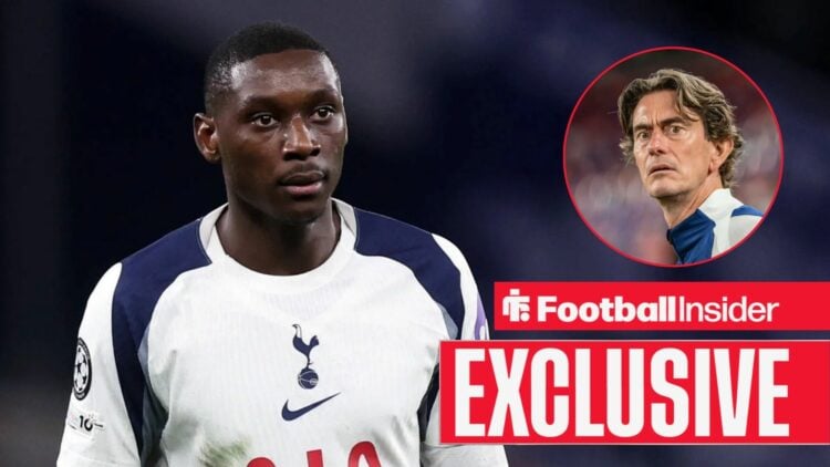 Randal Kolo Muani next to a circular inset of Thomas Frank