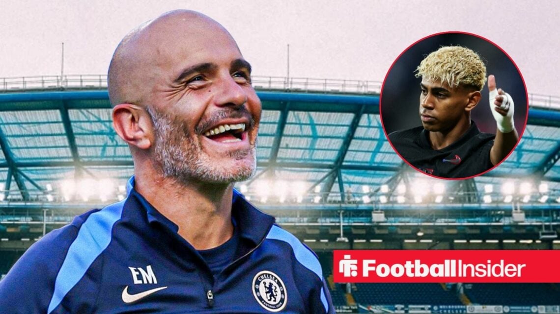 Enzo Maresca next to a circular inset of Lamine Yamal